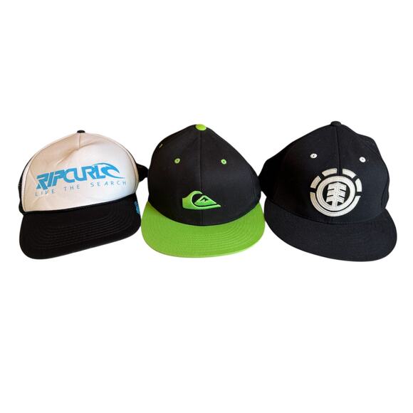 Quiksilver Ripcurl Element Trucker Hat Baseball Cap Bundle - Picture 1 of 4